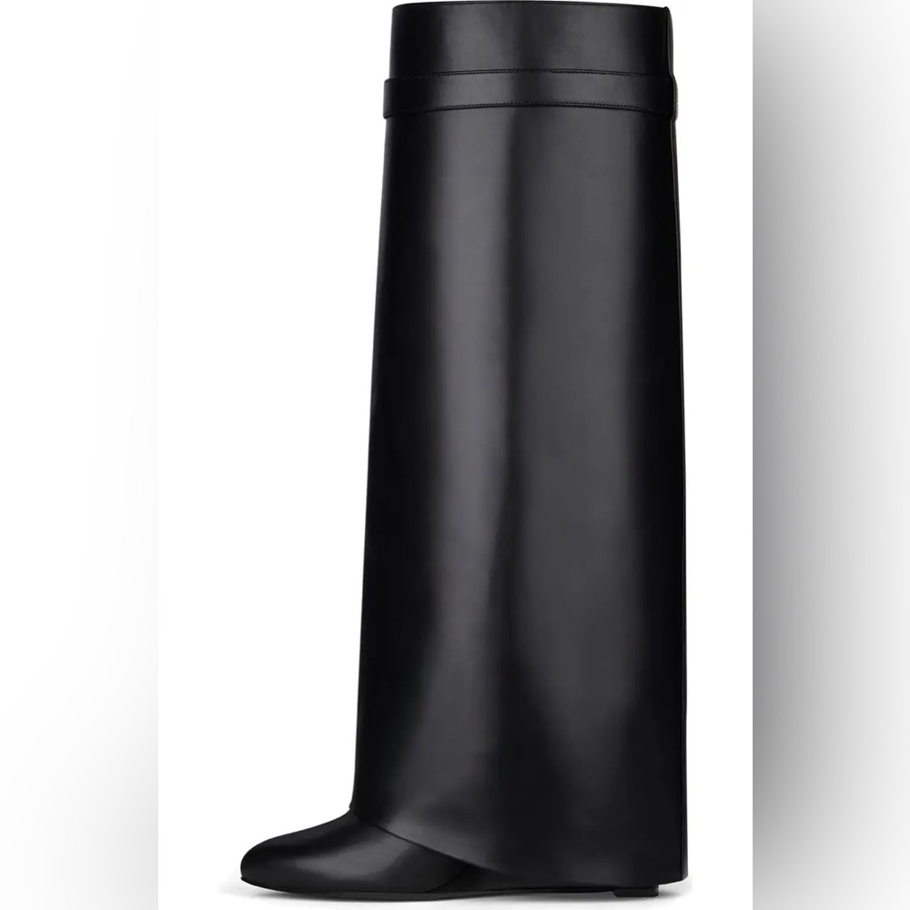 Givenchy Shark Lock Leather Boots – Black – Size 39 (Women’s)